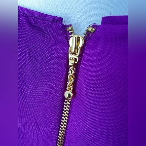 Kate Spade Mademoiselle Silk Sleeveless Fuchsia Sheath Dress with bow on front 2 - Picture 9 of 16